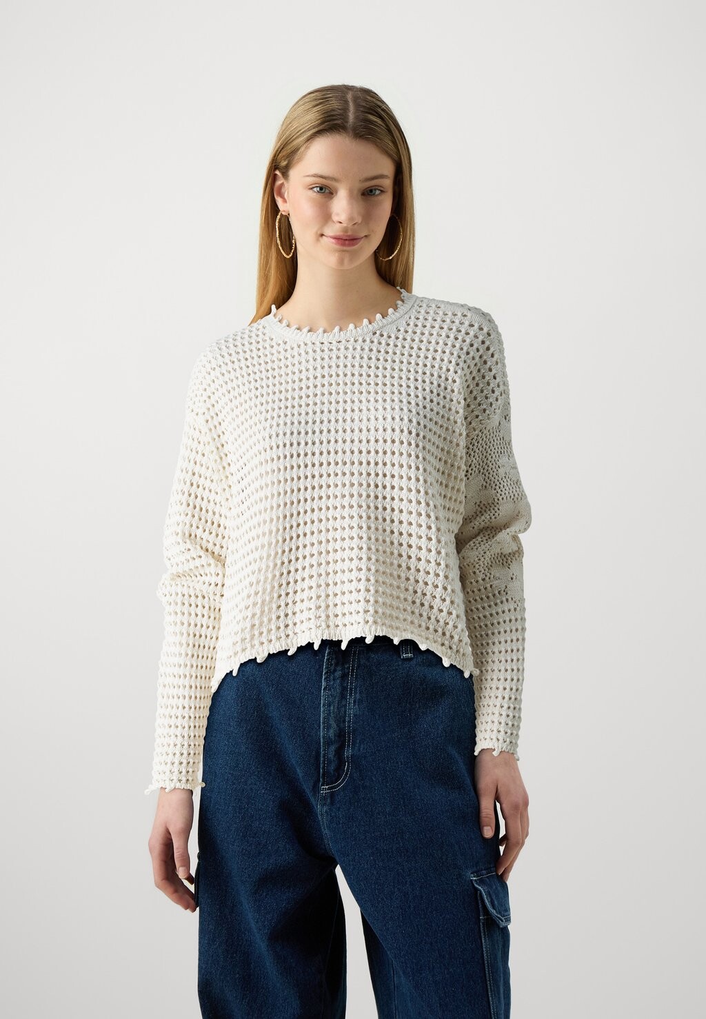 

Вязаный свитер ONLANJOLIE LIFE CROP ONLY, кремовый
