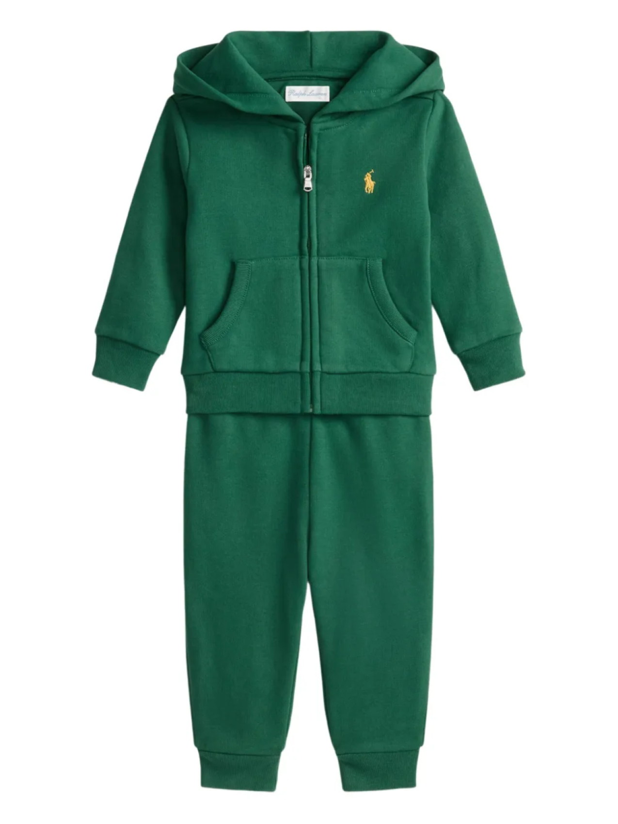 

POLO RALPH LAUREN KIDS спортивный костюм с капюшоном на молнии, зеленый