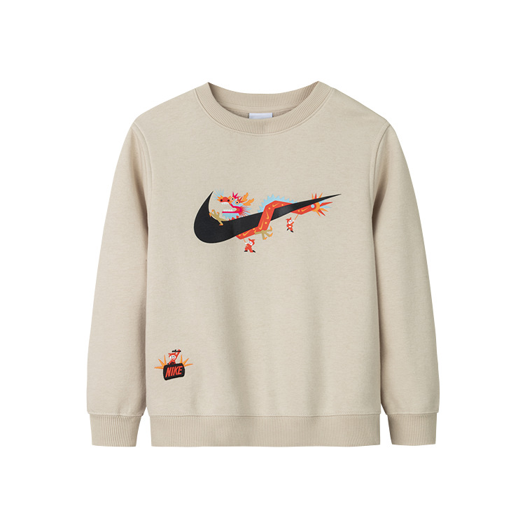 Свитшот White Sand для малышей Nike, белый/светло-коричневый — фото 3