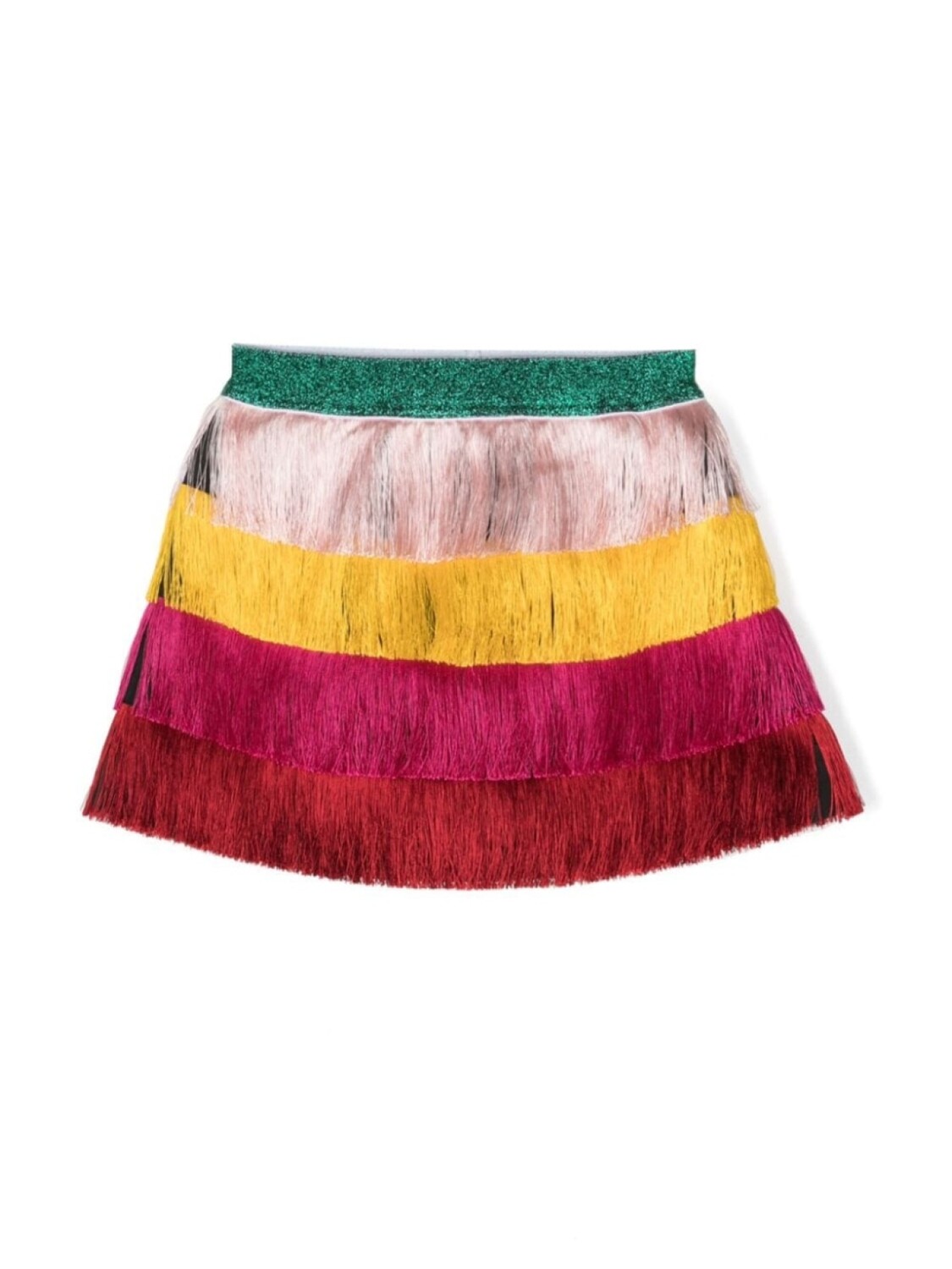 

Stella McCartney Kids полосатая мини-юбка с бахромой, желтый