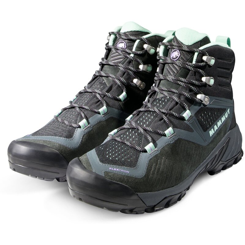 Многофункциональные ботинки sapuen high gtx женские Mammut, цвет dark steel-neo mint — фото 4