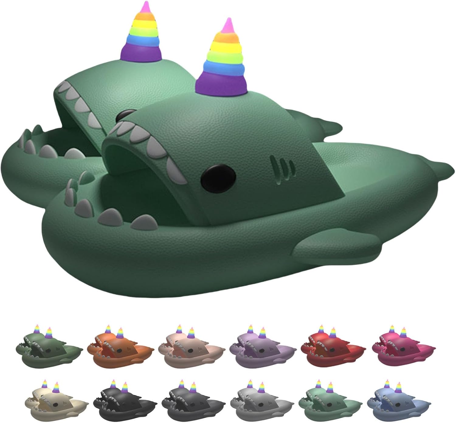 

Тапочки «Единорог-акула» для мужчин и женщин, светящиеся в темноте, из мягкого ЭВА, летние, нескользящие, быстросохнущие Generic