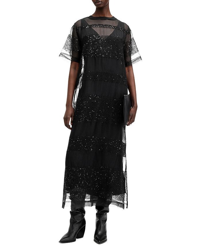 

Платье макси ALLSAINTS Izabela, черный