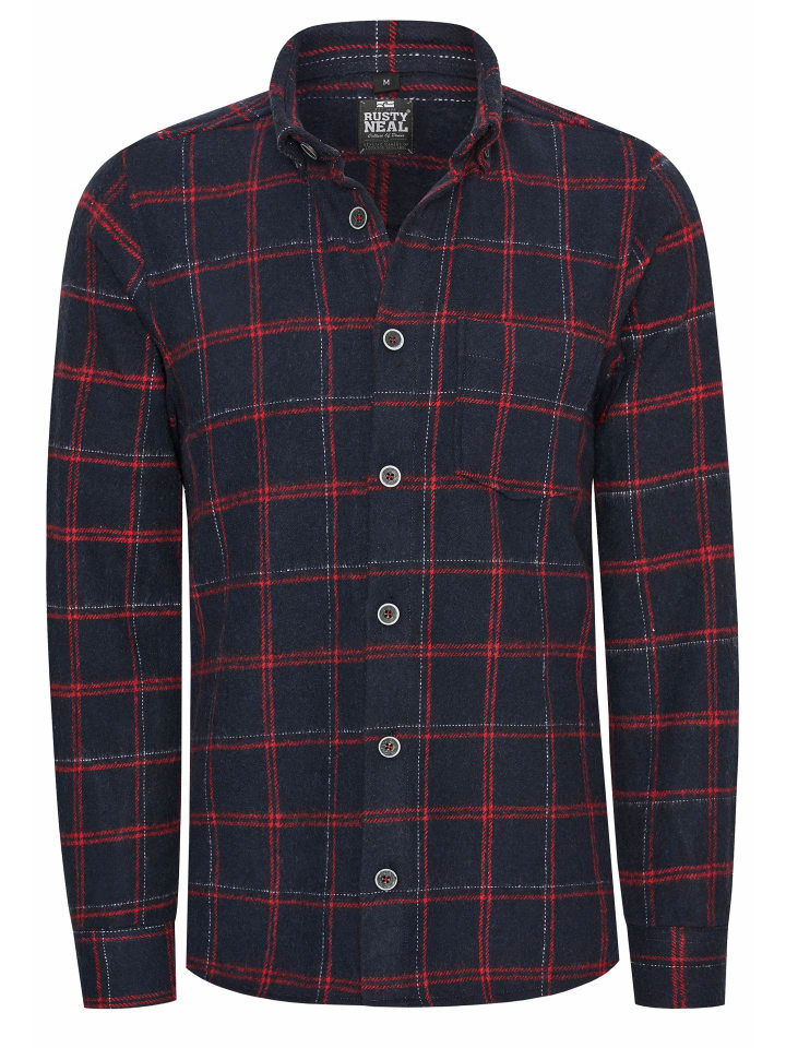 

Рубашка дровосека фланелевая темно-синего/красного цвета Rusty Neal
