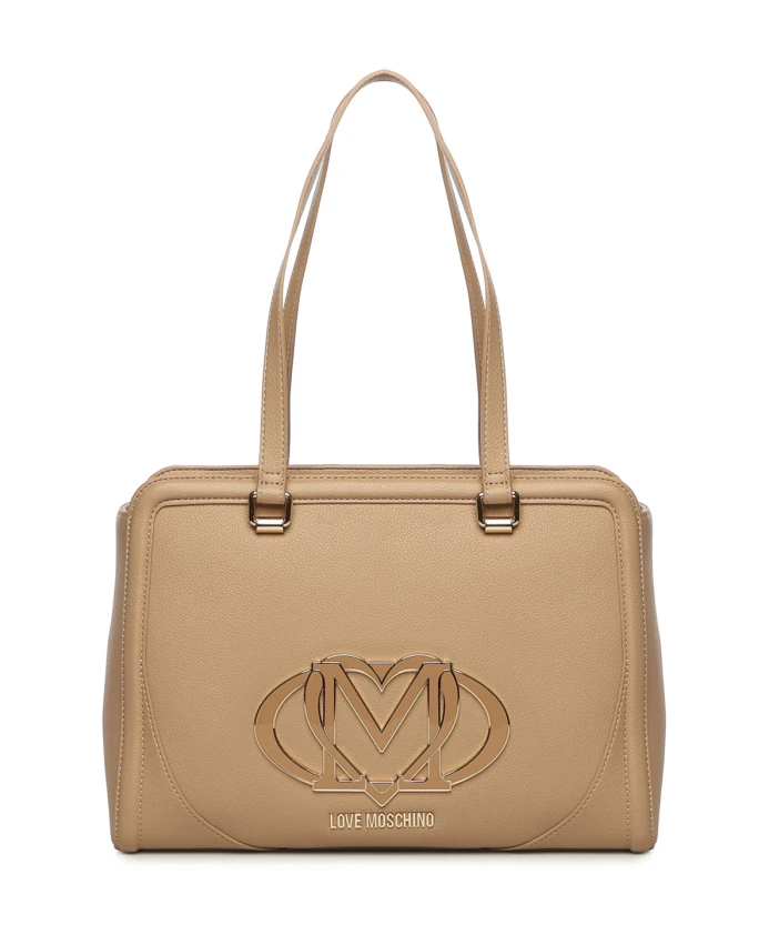 

Сумка через плечо с крупным логотипом Love Moschino, бежевый