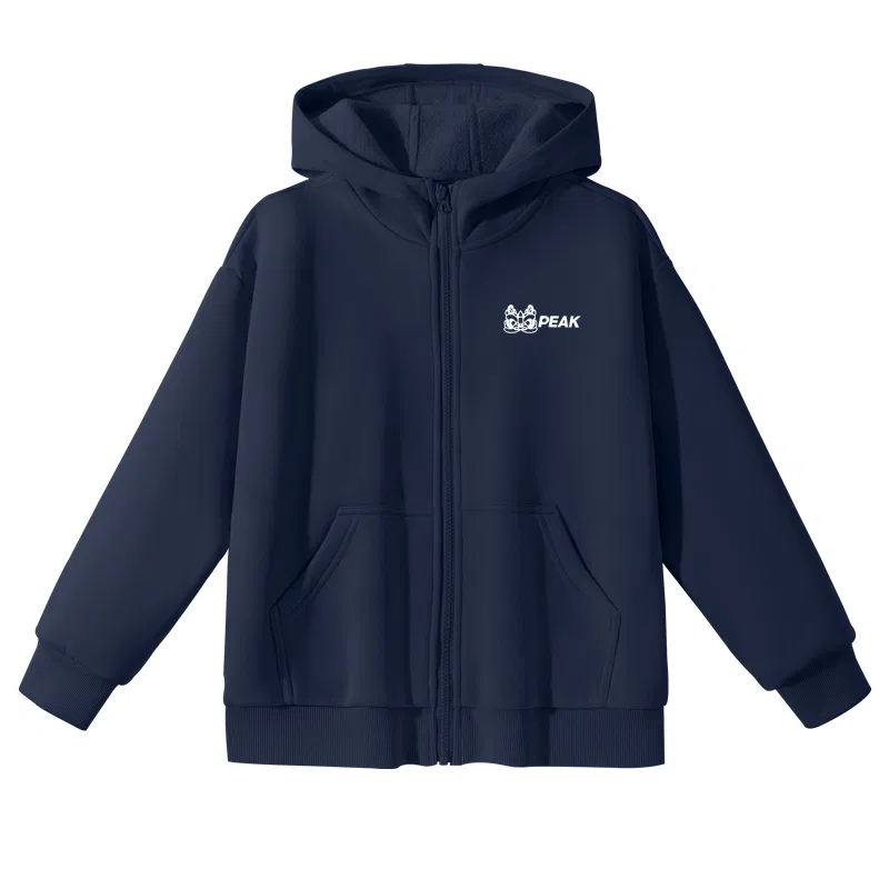 Детский свитшот с капюшоном PEAK Navy Blue/PK Lion White K