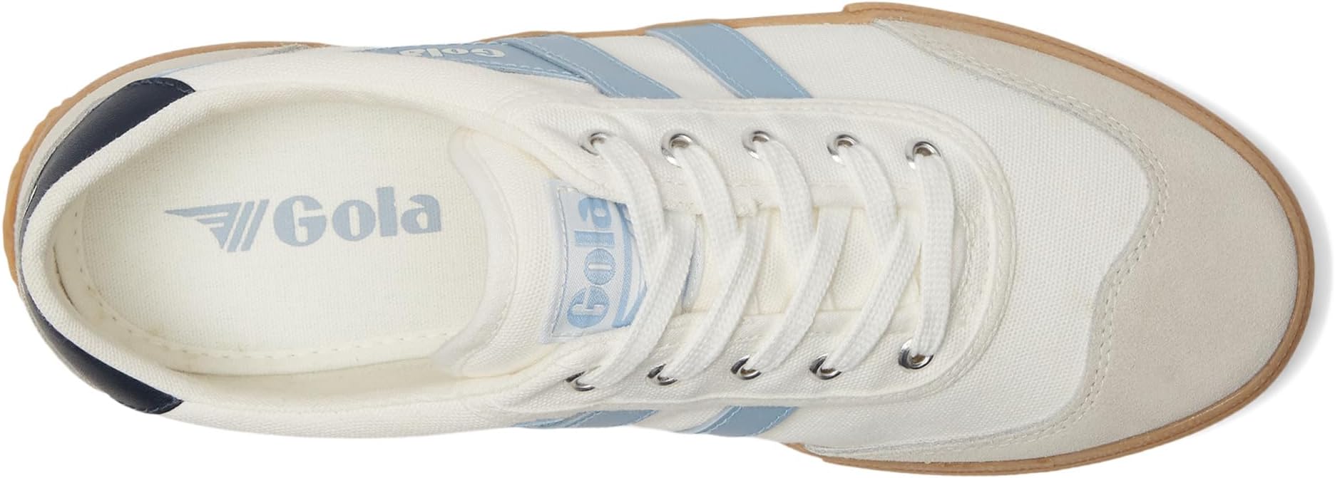 Кроссовки Gola Badminton, цвет Off White/Air/Navy/Gum — фото 2