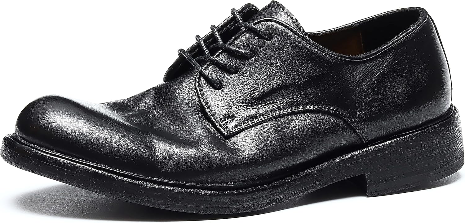 

Мужские оксфорды Santimon, формальная обувь из натуральной кожи, дерби ручной работы с прошивкой Goodyear, модные деловые, повседневные, для смокинга, свадьбы и выпускного для мужчин, черный