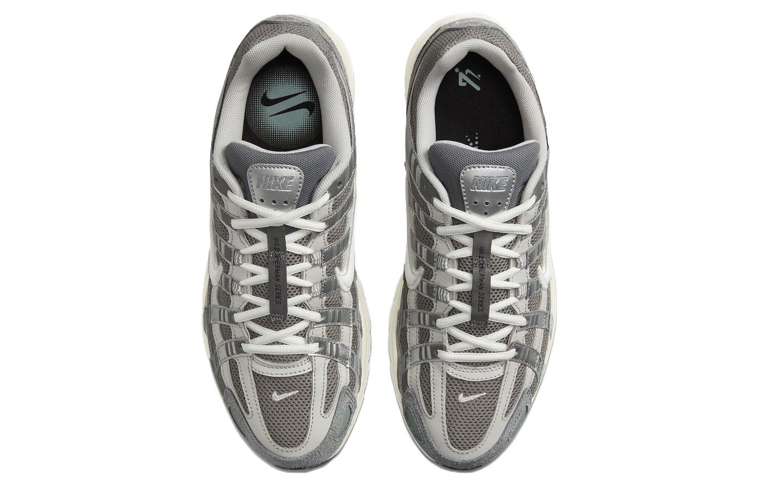 Nike P-6000 Кроссовки унисекс, Плоское олово/легкая железная руда/серебристый металлик/белый — фото 4