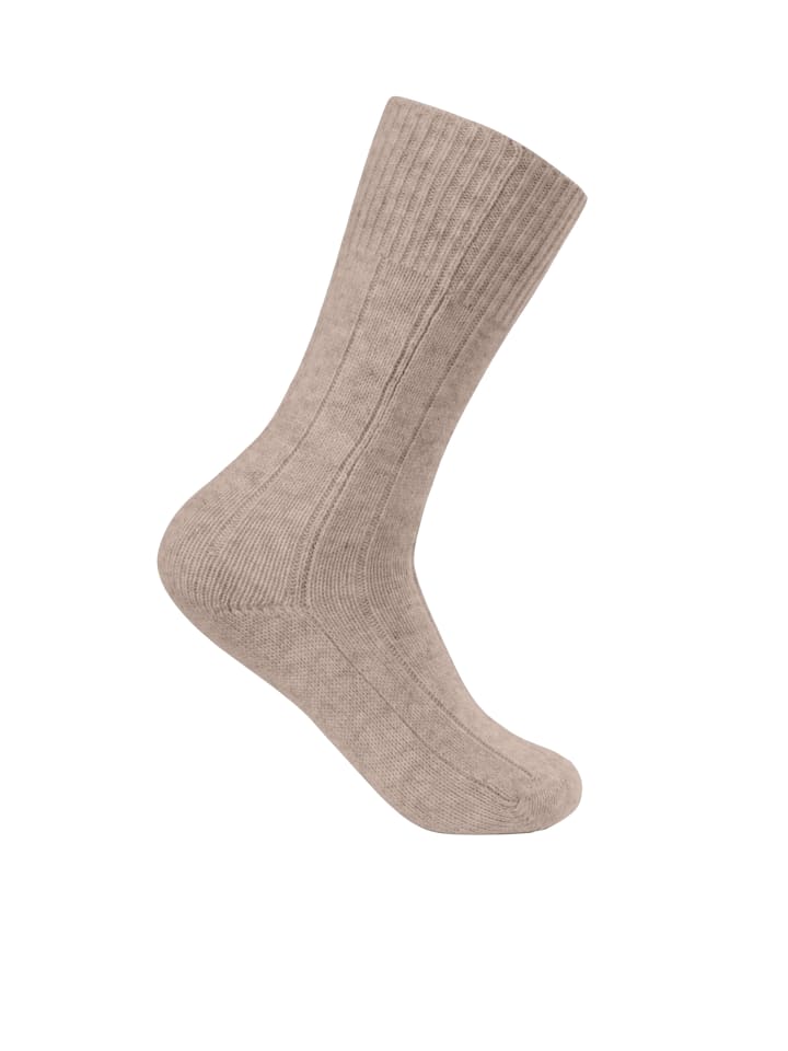 

CASH-MERE.CH Уютные носки бежевого меланжевого цвета