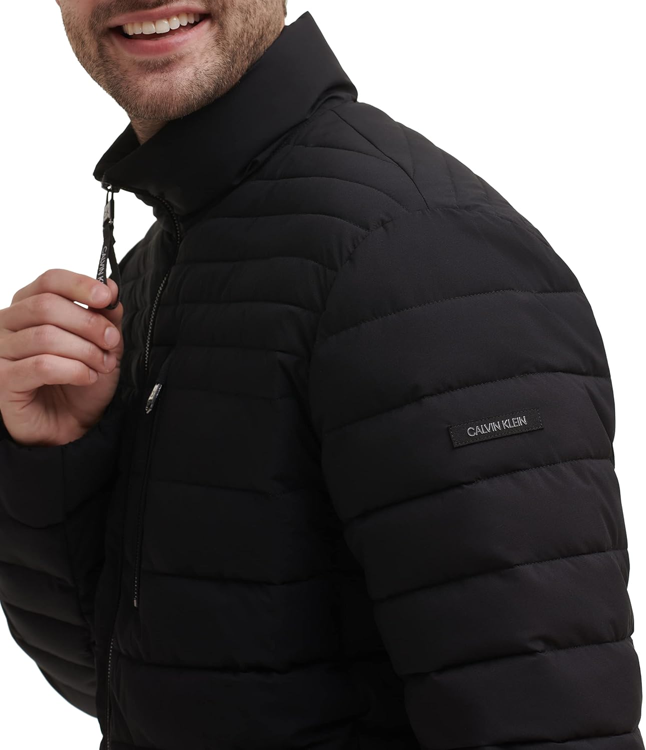 Мужская куртка-бомбер Calvin Klein Adventure с застежкой-молнией и возможностью упаковки, Black Stretch — фото 3
