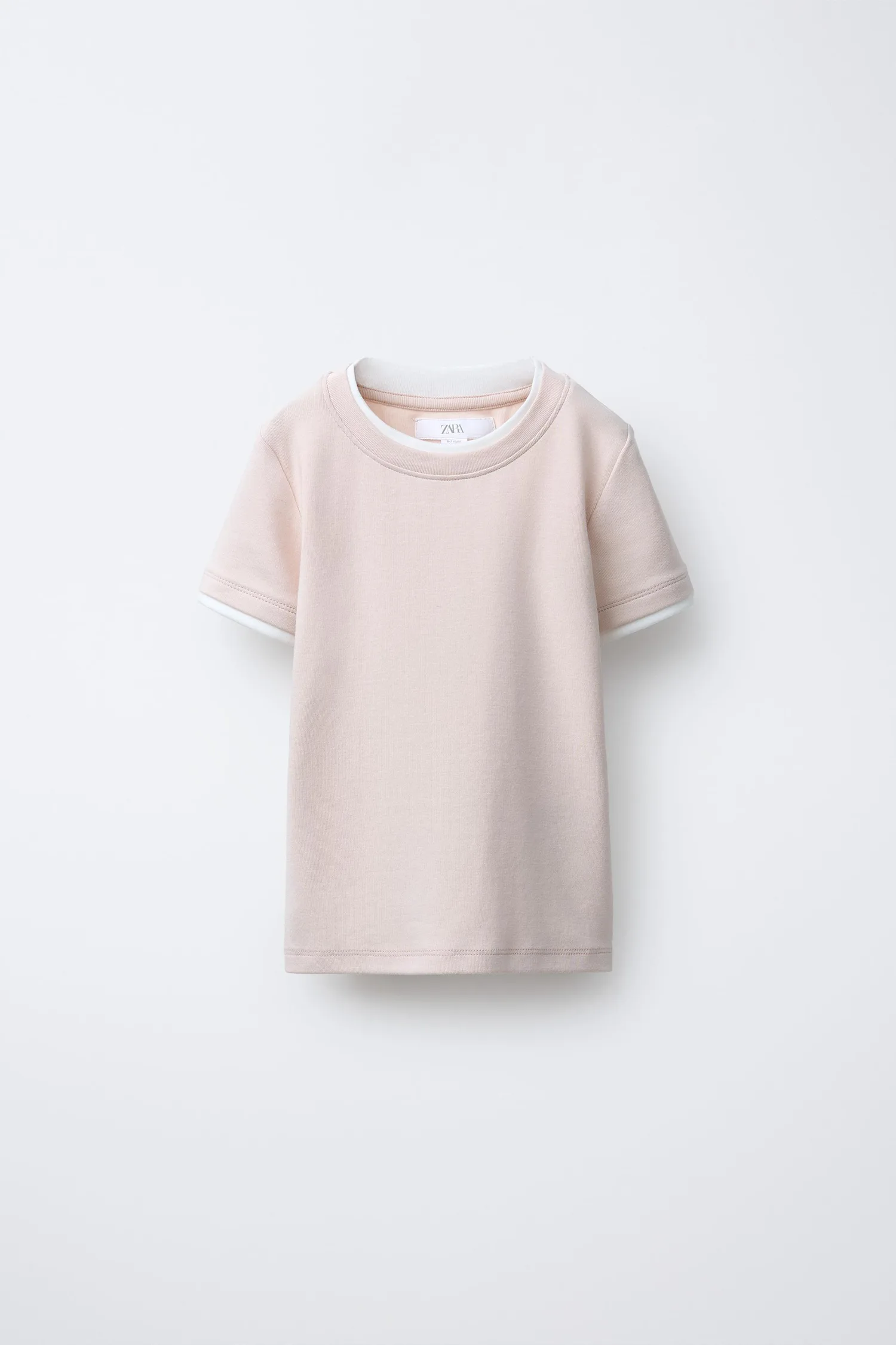 Двойная футболка с модалом Zara, экрю