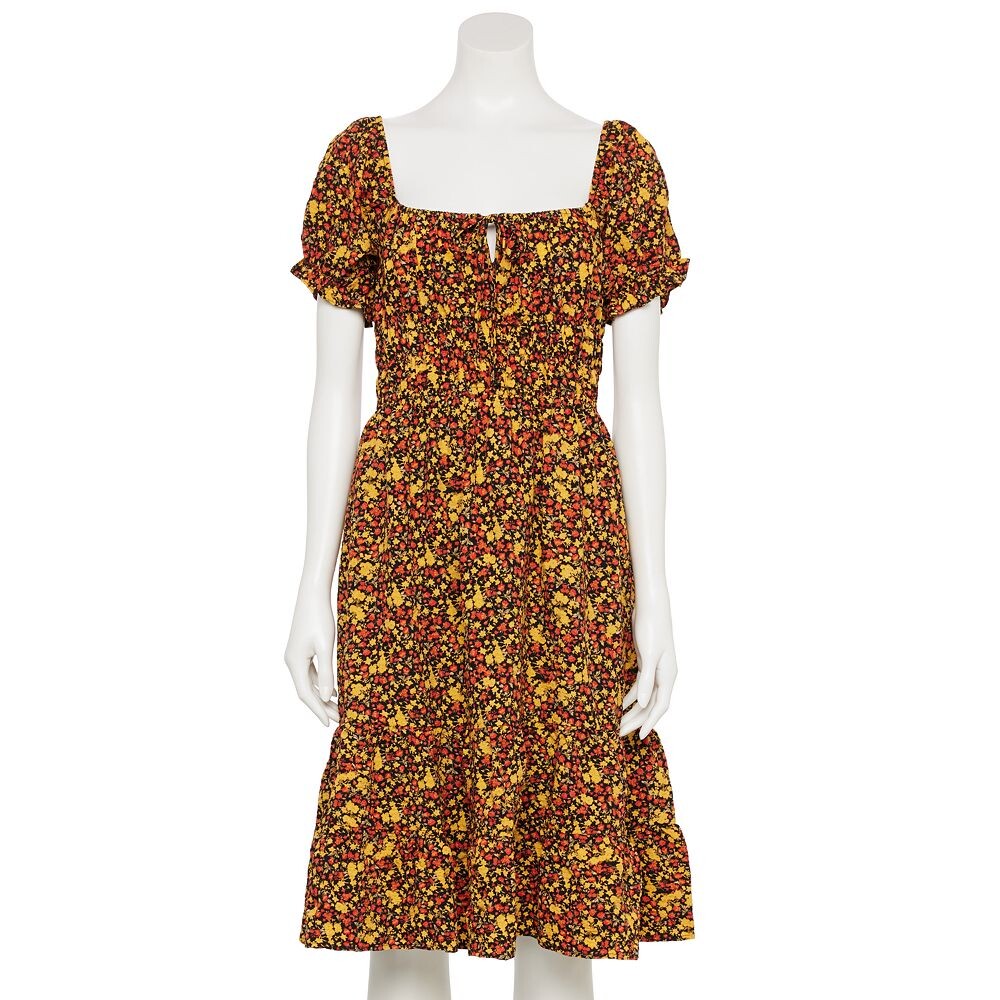 

Платье миди с короткими рукавами Liberty Love для юниоров, цвет Black Yellow