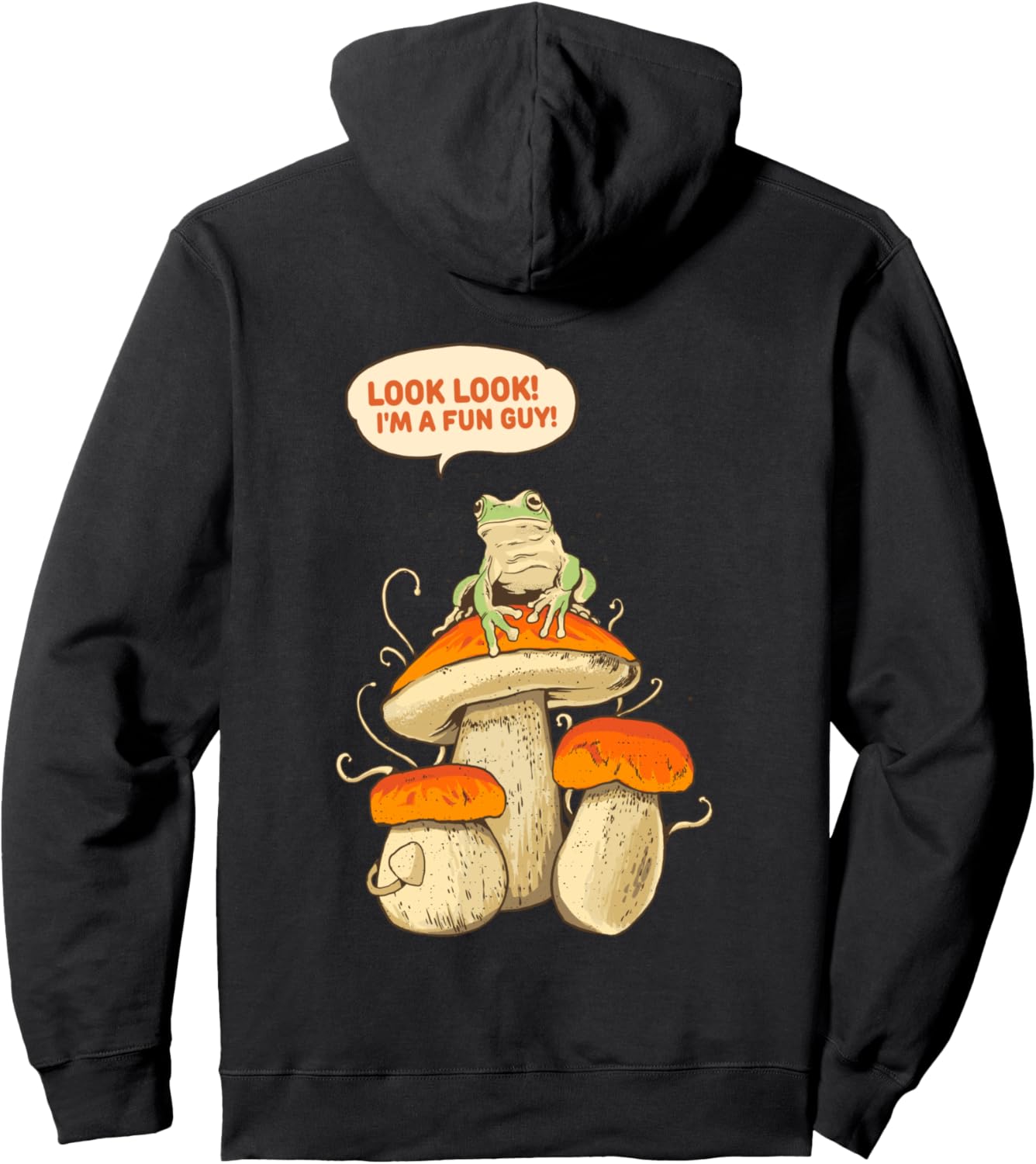 

Толстовка Frog on Mushroom Fun Guy Pang Fungi Mushroom Puns, черный