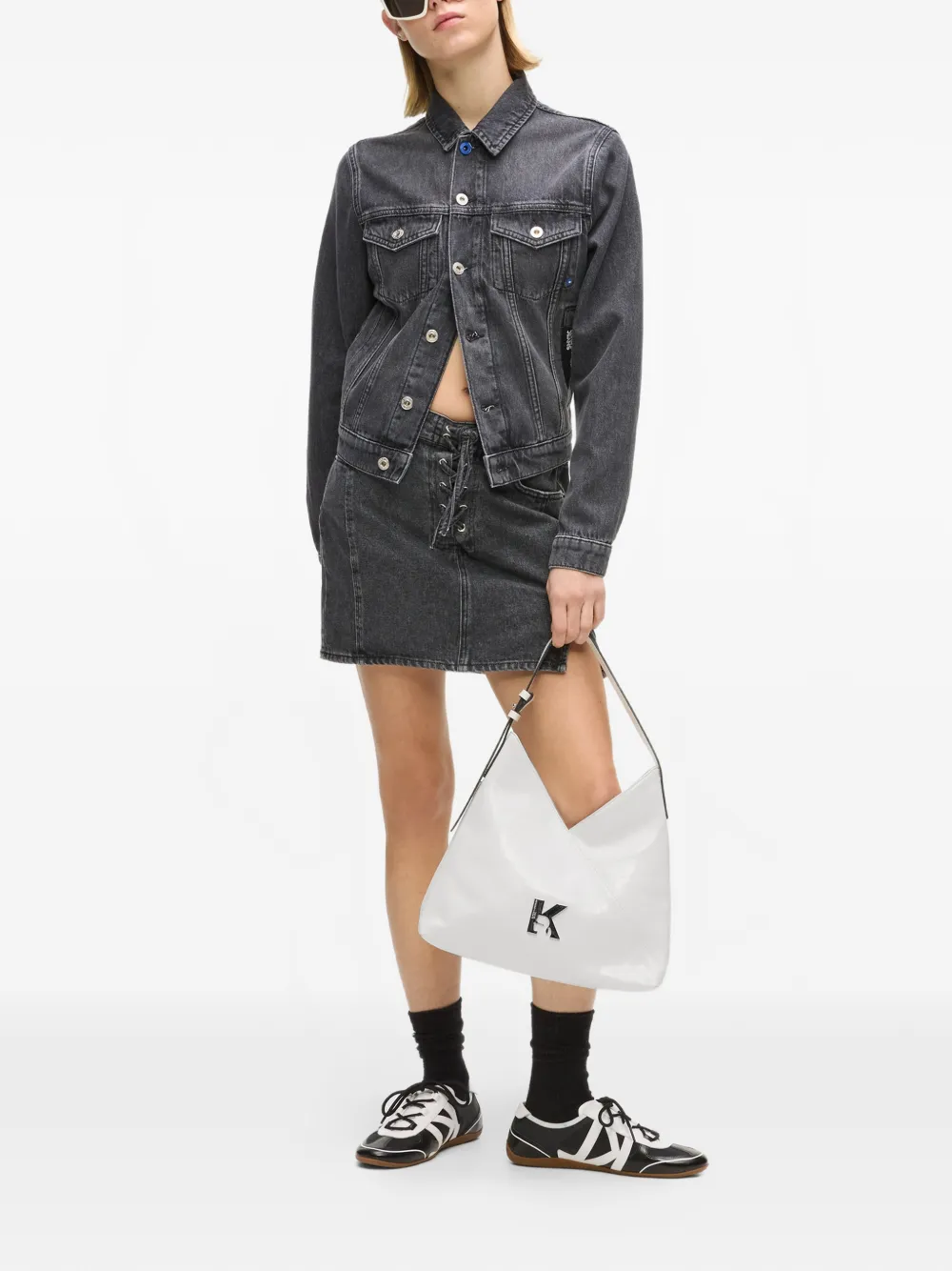 

Маленькая сумка-тоут Geo Karl Lagerfeld Jeans, белый