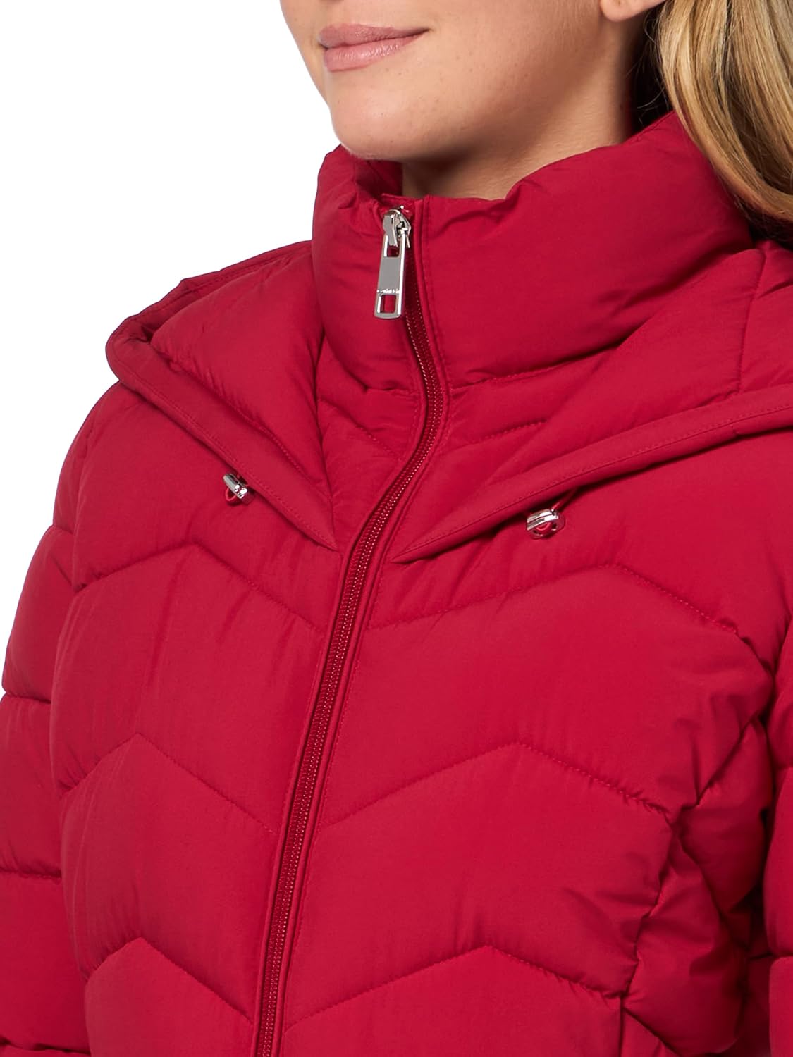 Куртка Calvin Klein из эластичной ткани с капюшоном, красный — фото 3