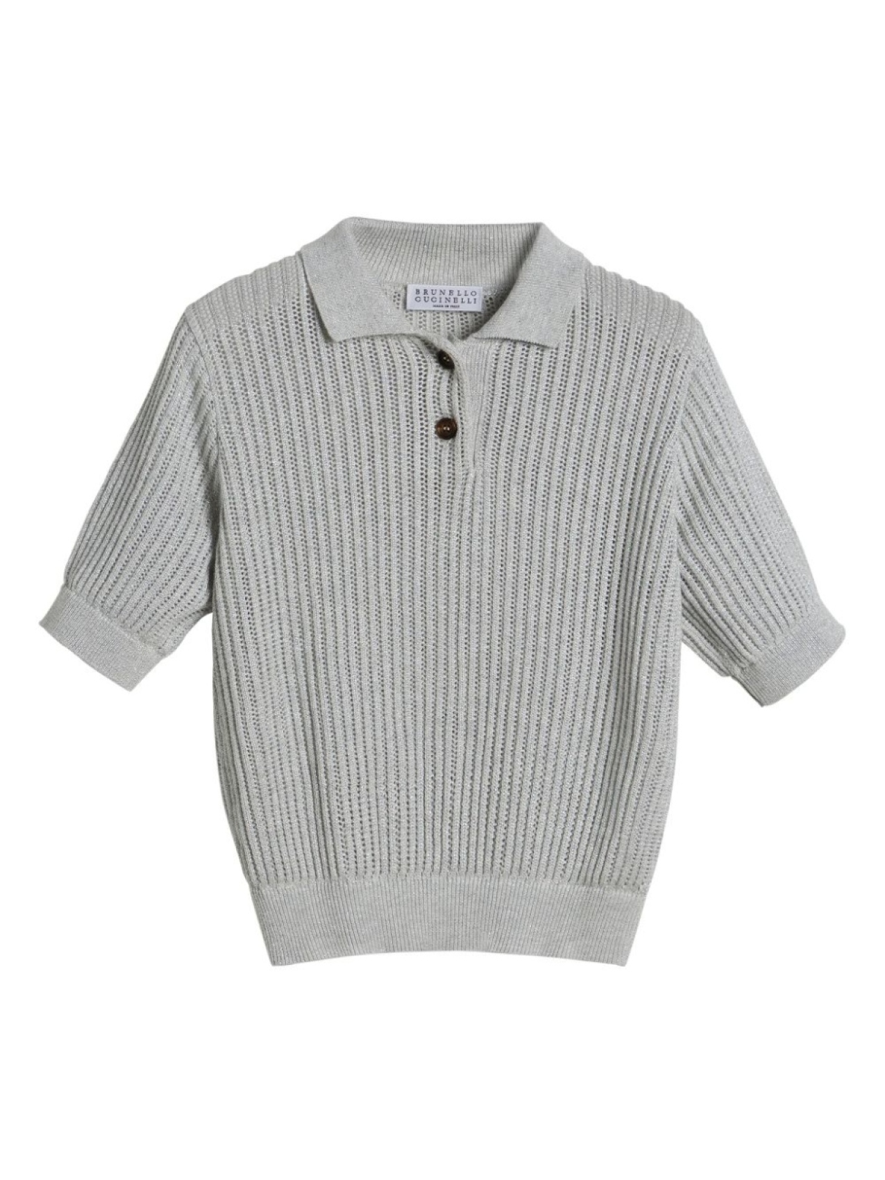 

Brunello Cucinelli Kids трикотажная рубашка поло, серый