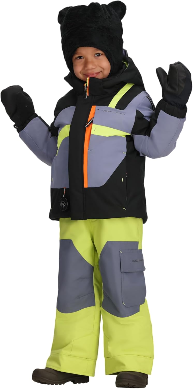 Лыжная куртка Obermeyer Boys Super G, утепленная и водонепроницаемая, с системой Kids I-Grow, Grey Steel — фото 2