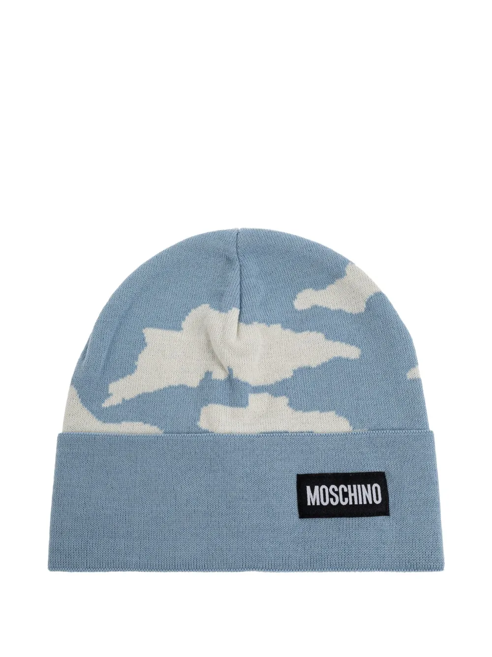 

Шерстяная шапка с облачным принтом Moschino, синий