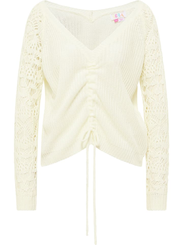 

Женский белый вязаный свитер IZIA