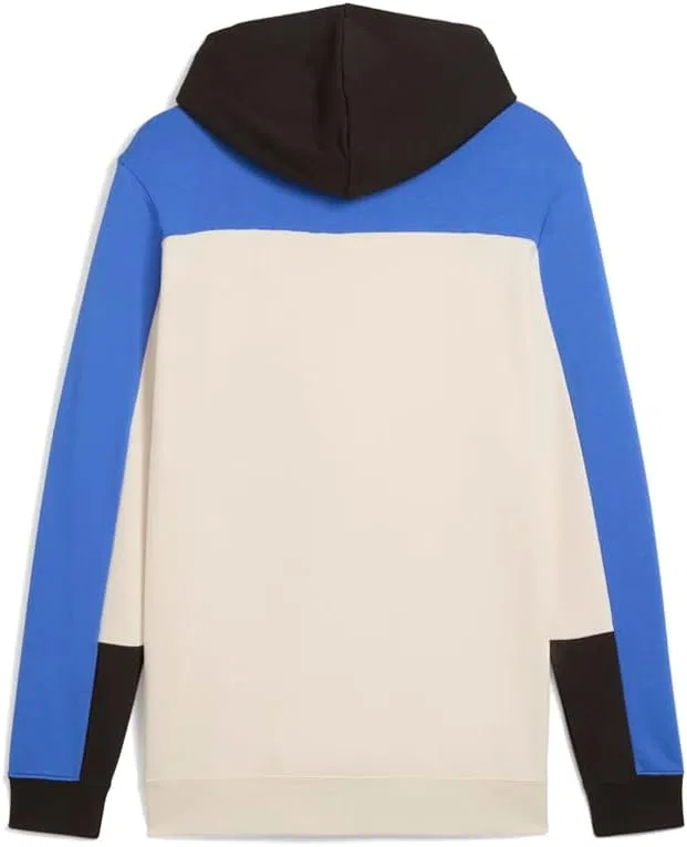 Мужская толстовка PUMA Essentials Block Hoodie, спортивная верхняя одежда, повседневная - белая — фото 3