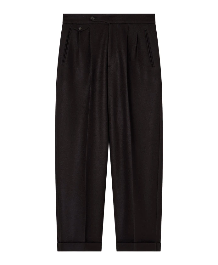 

Коричневые шерстяные брюки свободного кроя. Emporio Armani, коричневый