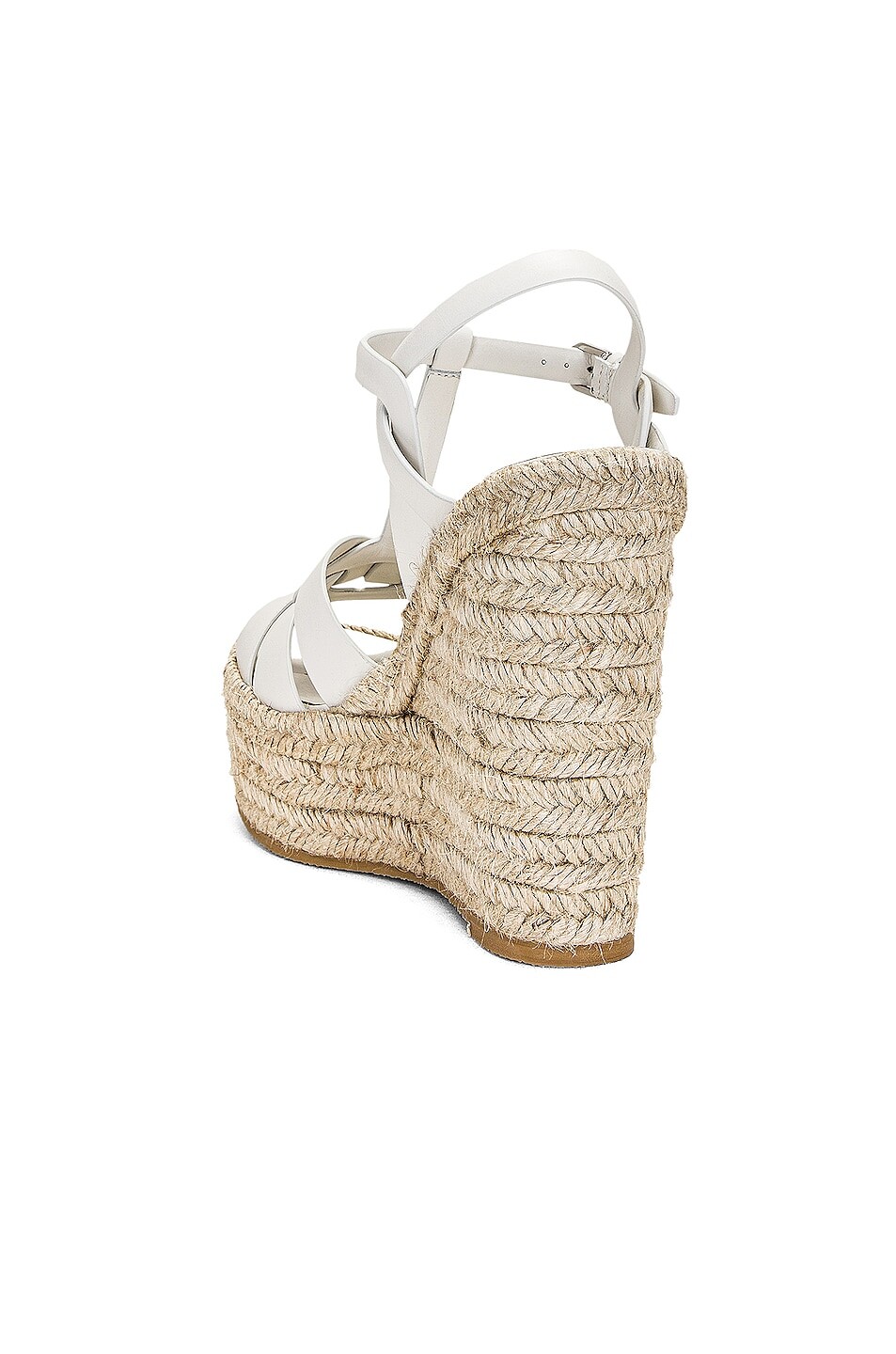 Сандалии Saint Laurent Tribute Espadrille Wedge, цвет Porcellana — фото 3