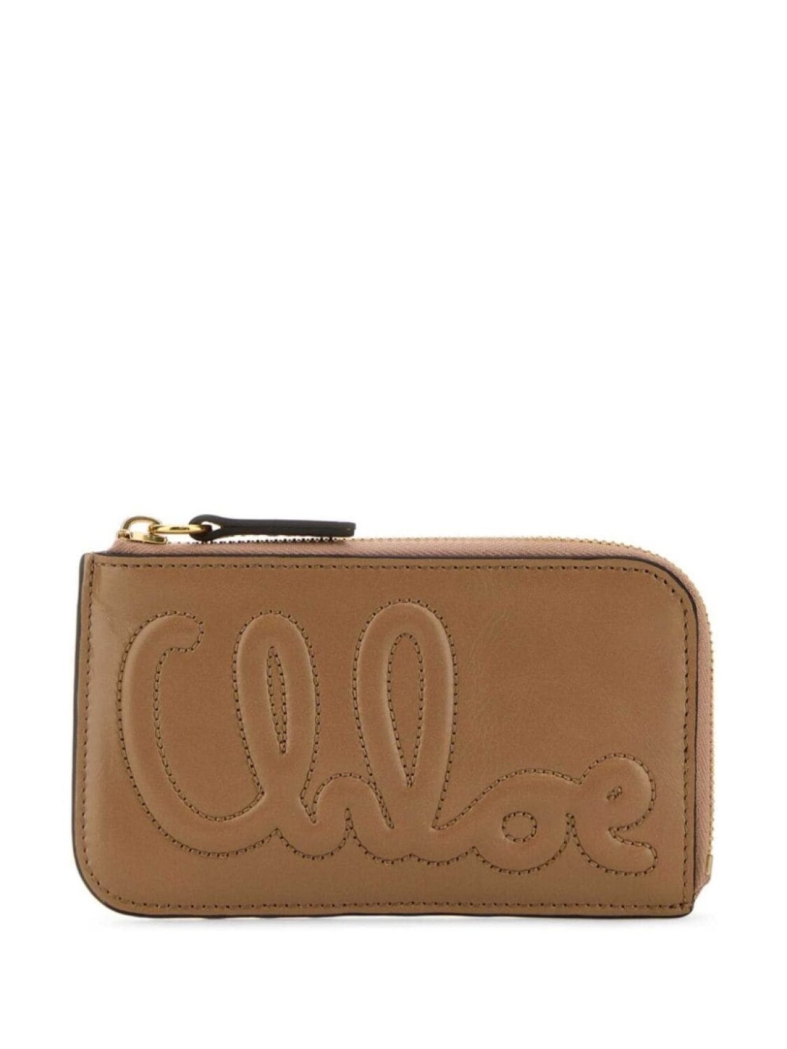 

Chloé кошелек с вышитым логотипом, коричневый