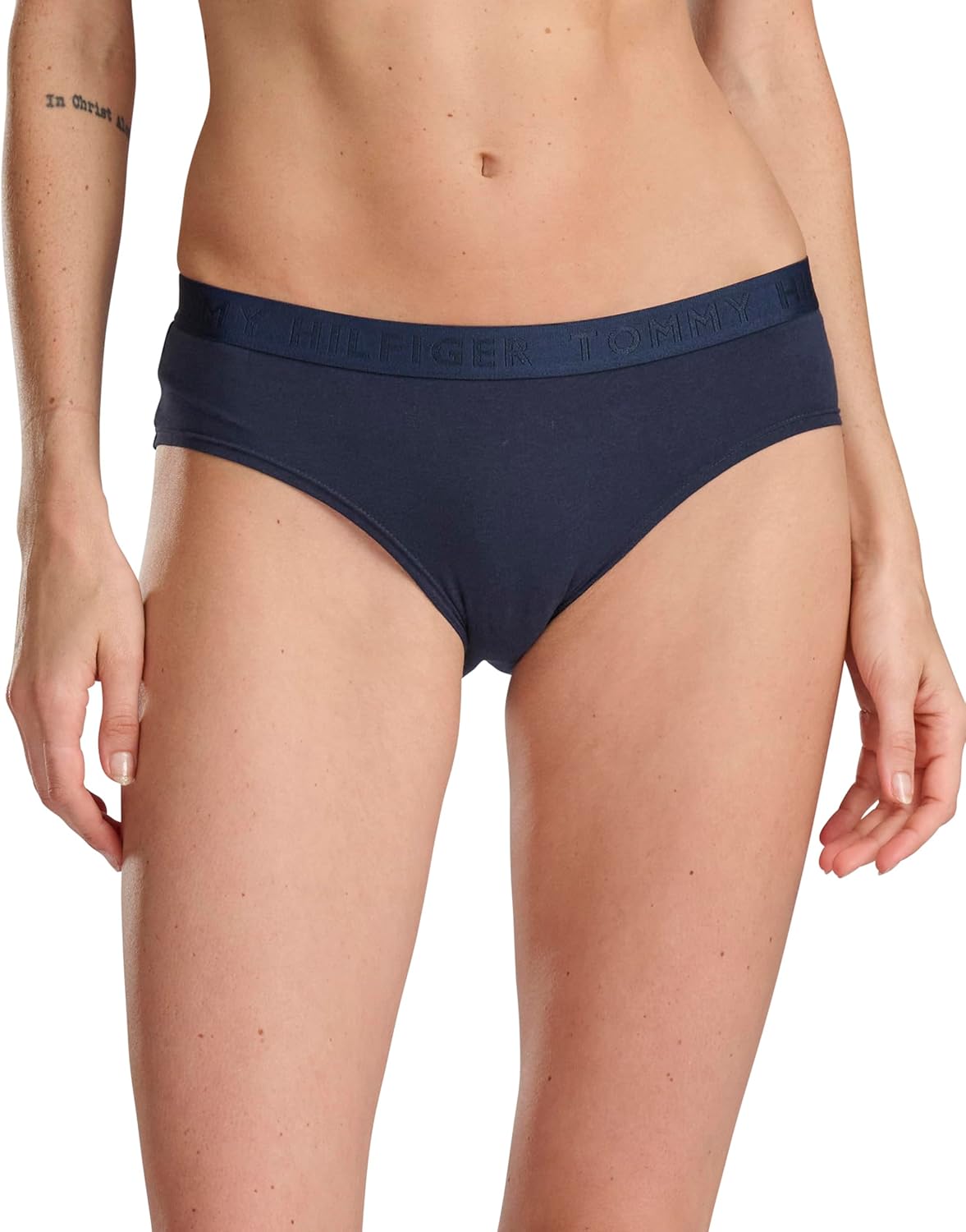 Женские хлопковые бикини с логотипом Tommy Hilfiger, комплект из 6 шт., Pink/Beige/Navy — фото 3