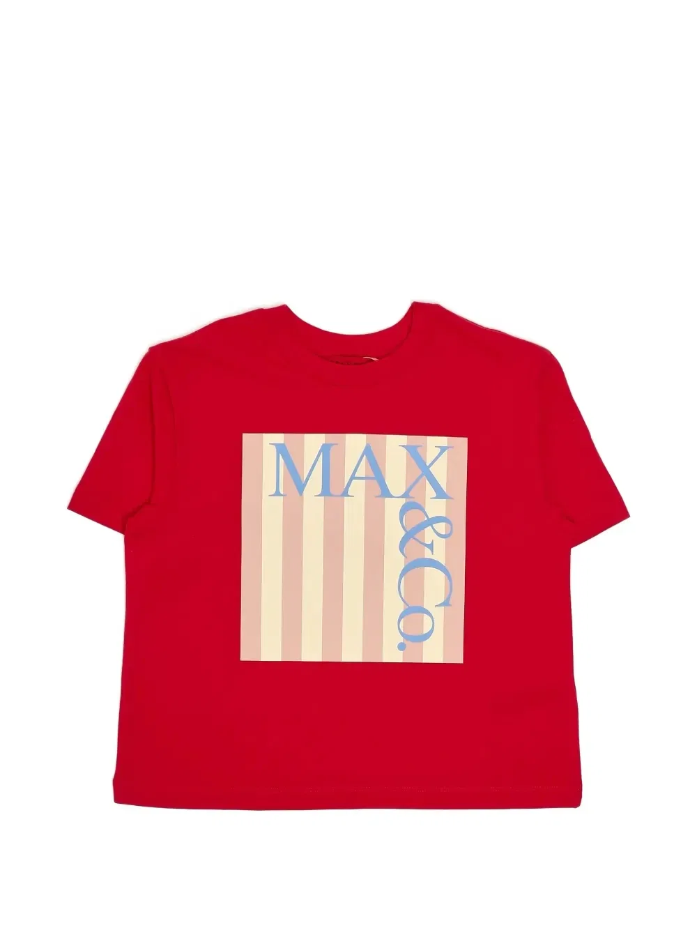 Футболка в полоску с логотипом Max&Co. Kids, красный