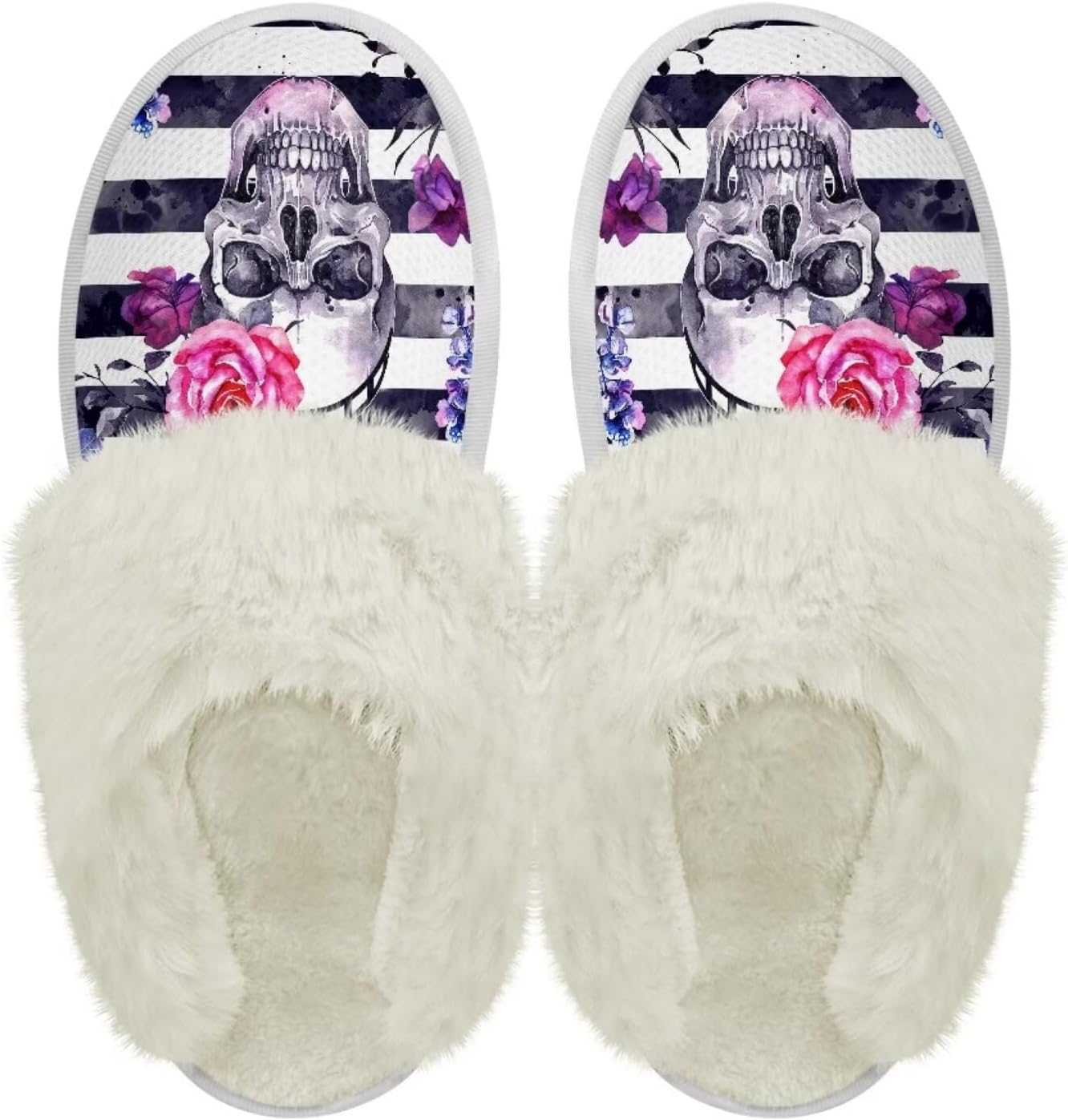 

Тапочки chaqlin Fuzzy из плюша для женщин и мужчин, мягкие, комфортные, легкие, из фланели с меховой отделкой, с нескользящей водонепроницаемой подошвой для дома и улицы, белый/черный