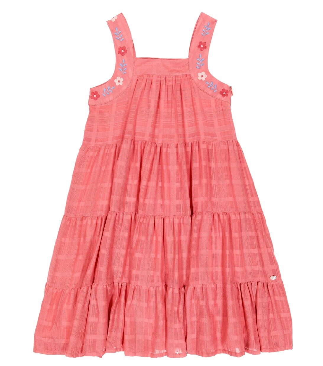 

Ярусное платье из хлопка с вышивкой Tartine et Chocolat, розовый