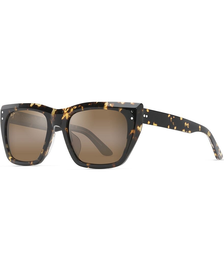 

Женские солнцезащитные очки Maui Jim Aloha Lane PolarizedPlus2 Rectangle Havana 56 мм, коричневый
