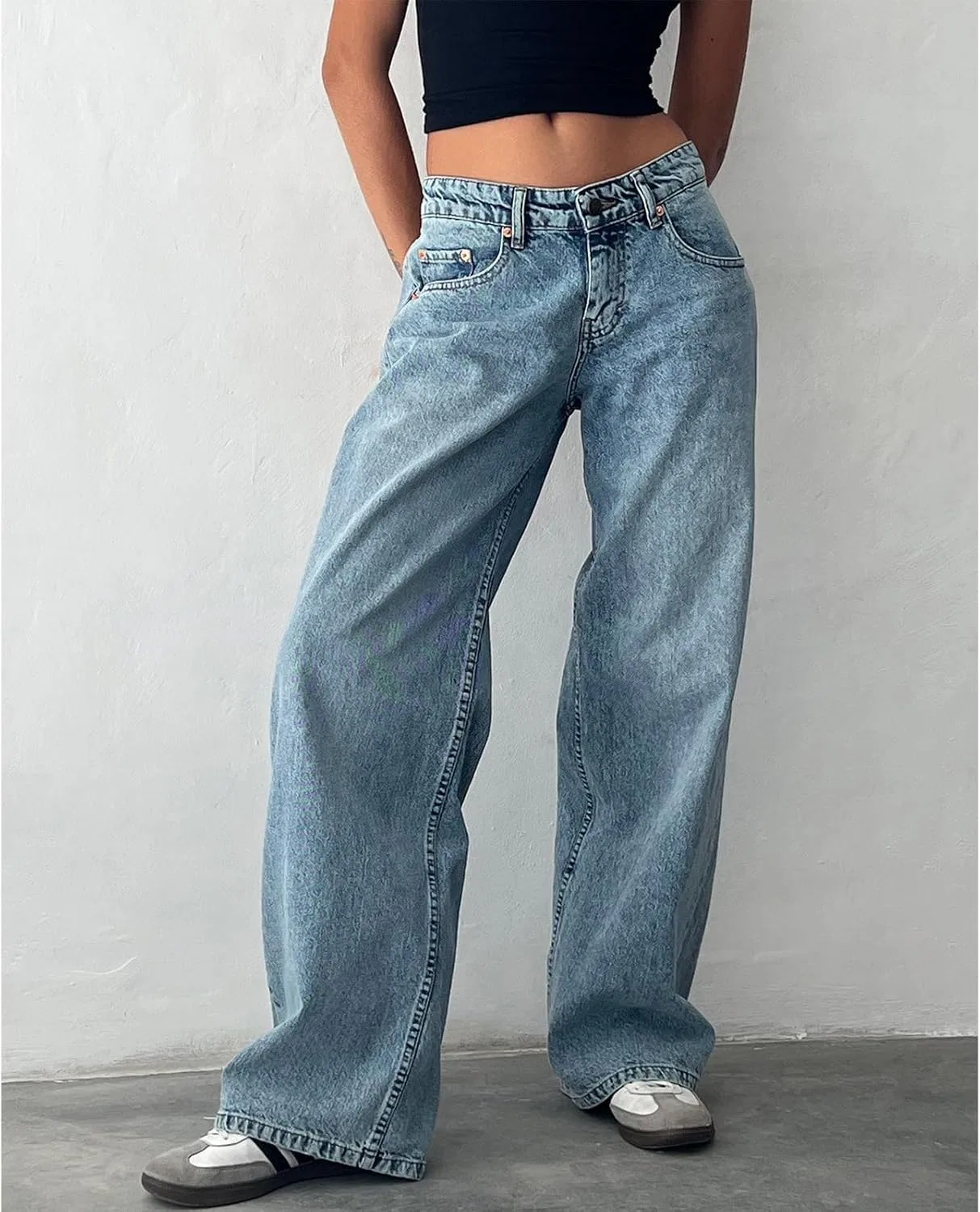 Джинсы свободные, boyfriend, Light Blue — фото 4