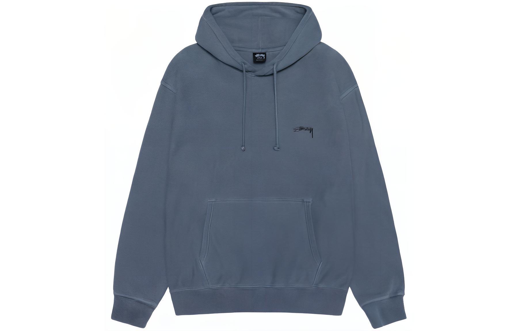 

Стильная худи с пигментной покраской Stussy, морской синий