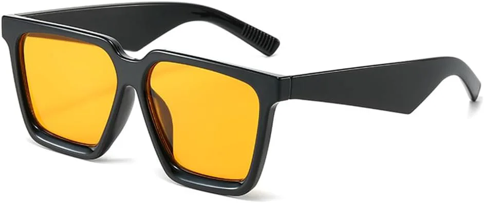 

Солнцезащитные очки UV400 для мужчин и женщин | Большая оправа конфетного цвета | Для вождения и занятий спортом на открытом воздухе generic, Black Yellow