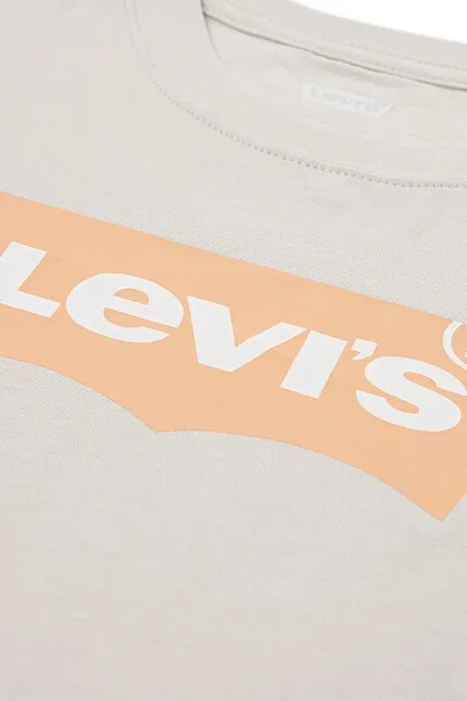 Футболка детская из хлопка Levi's, бежевый — фото 4