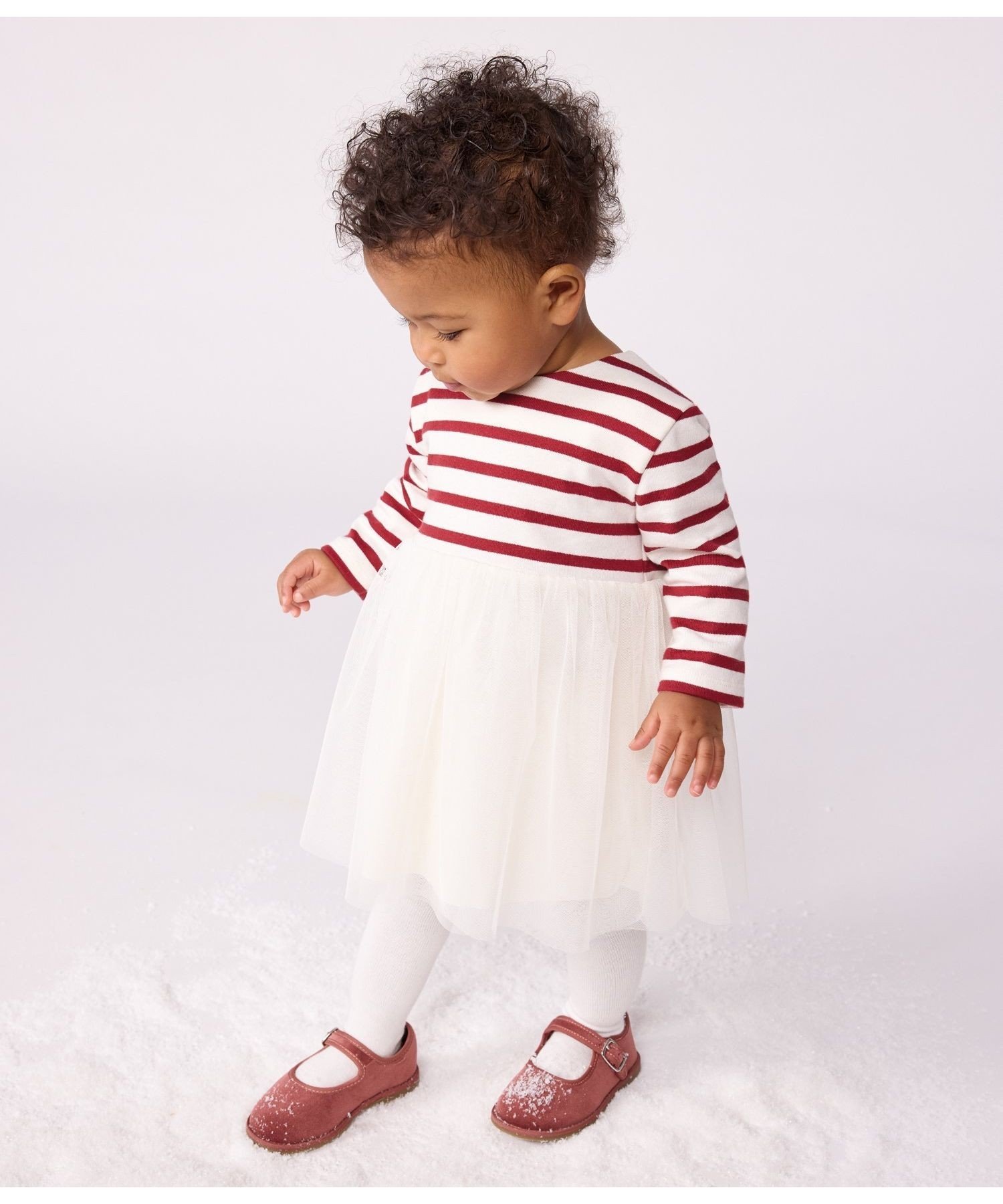 Платье один кусочек Petit Bateau, Off-white/Red