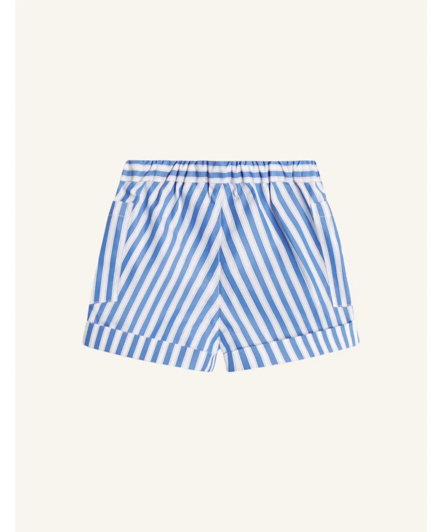 Унисекс хлопковые шорты в полоску Maison Kitsune с вышивкой белые — фото 2