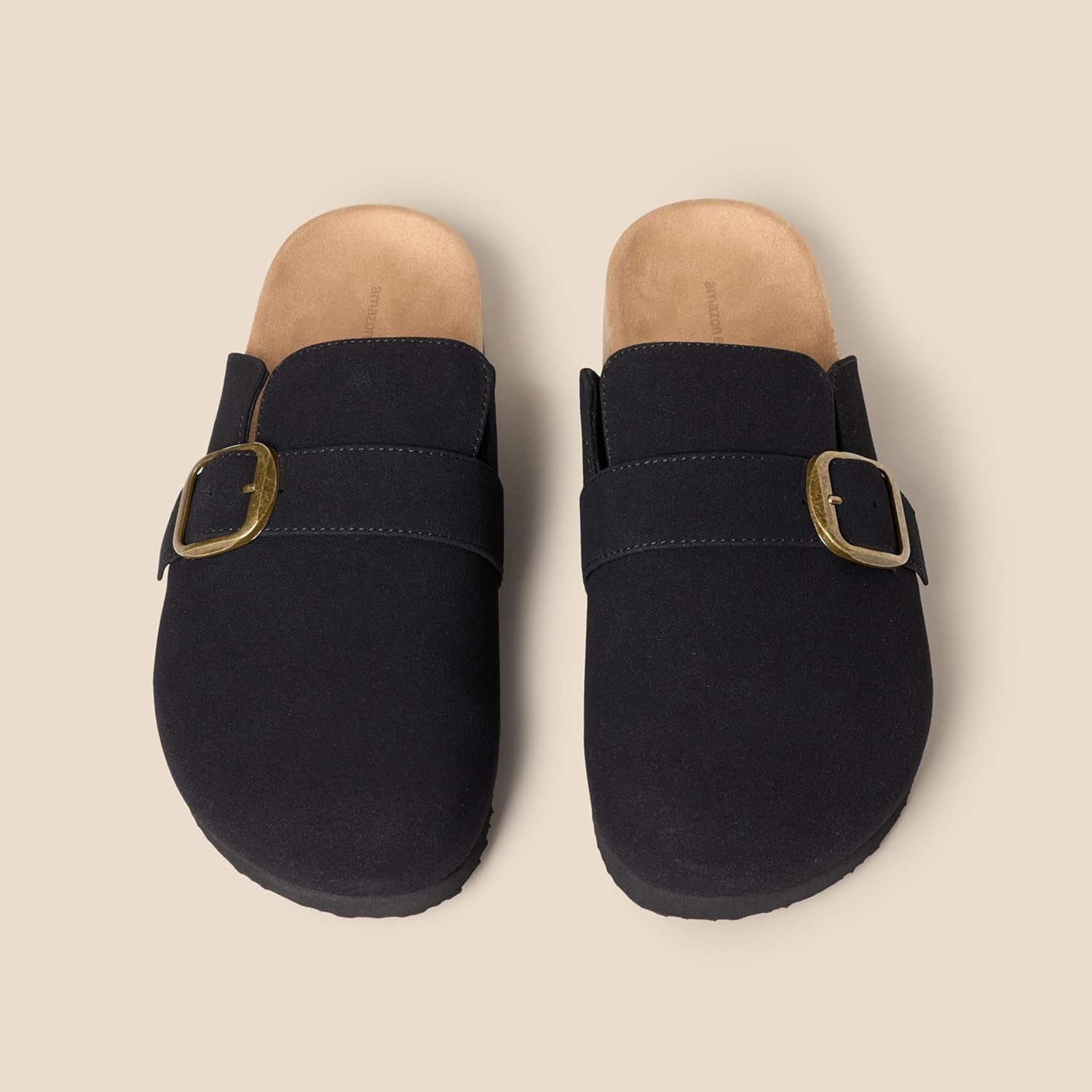 Мужские сабо Amazon Essentials с верхней пряжкой и удобной посадкой, черный — фото 3