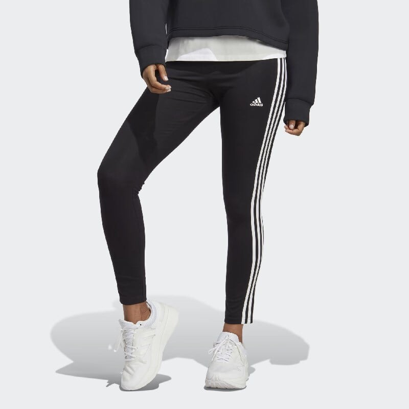 

Женские леггинсы Essential, одинарный трикотаж с 3 полосками Adidas, черный