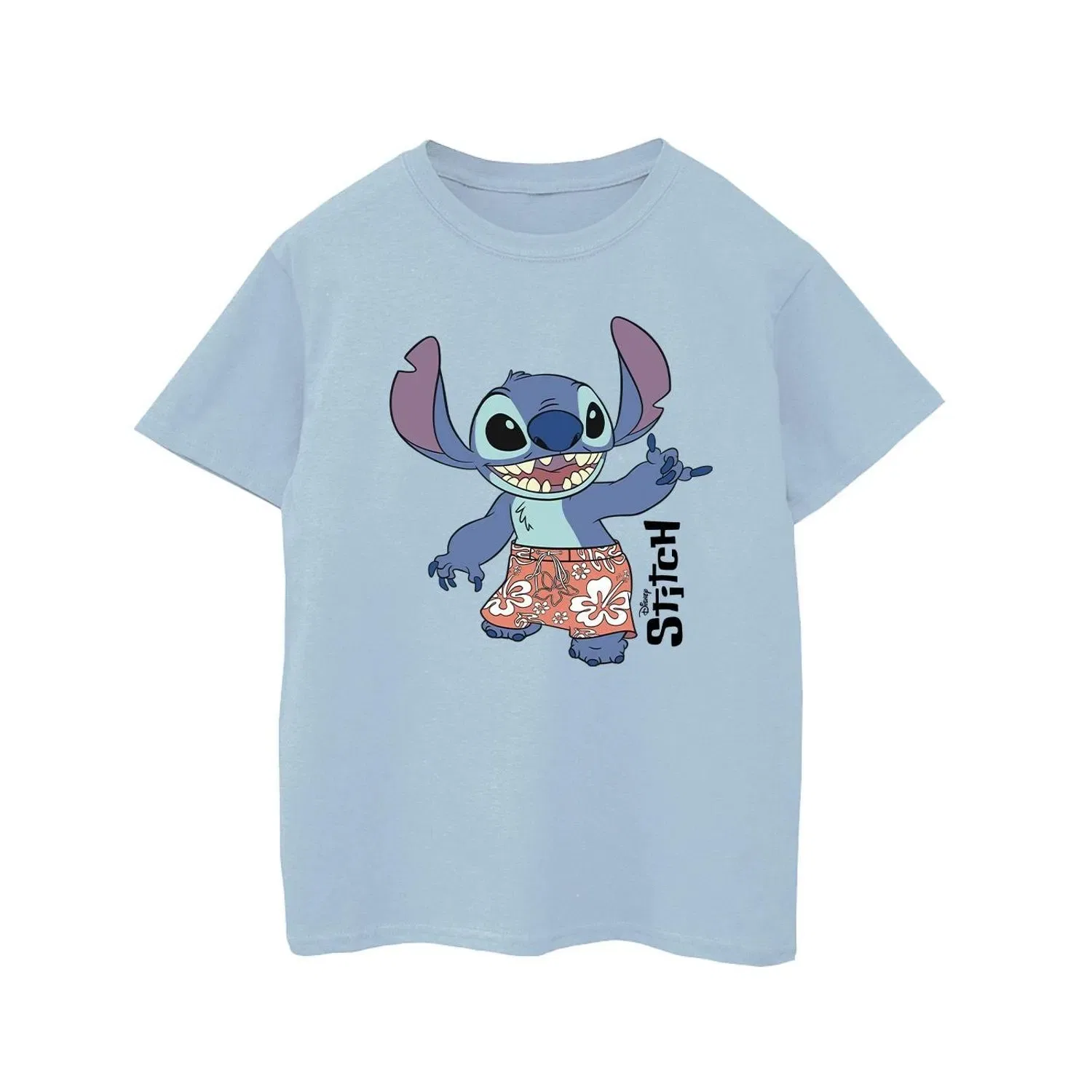 Футболка детская с принтом Lilo & Stitch Disney, нежно-голубой — фото 3