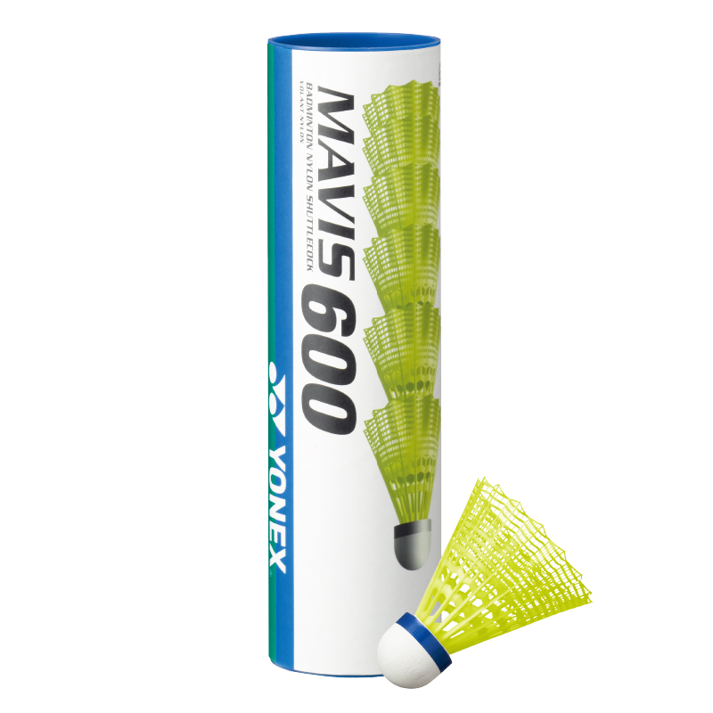 

M600 Nylon волан 6 штук Nylon тренировочный для улицы и зала YONEX, M600 желтый 6 Pack/Bucket