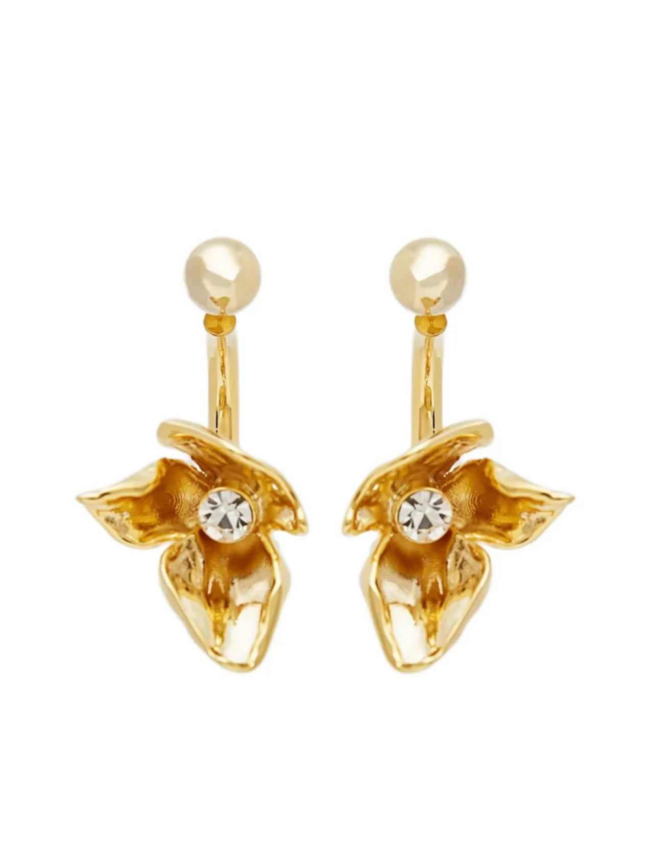 

ERDEM маленькие серьги Flower Half Ring, золотой