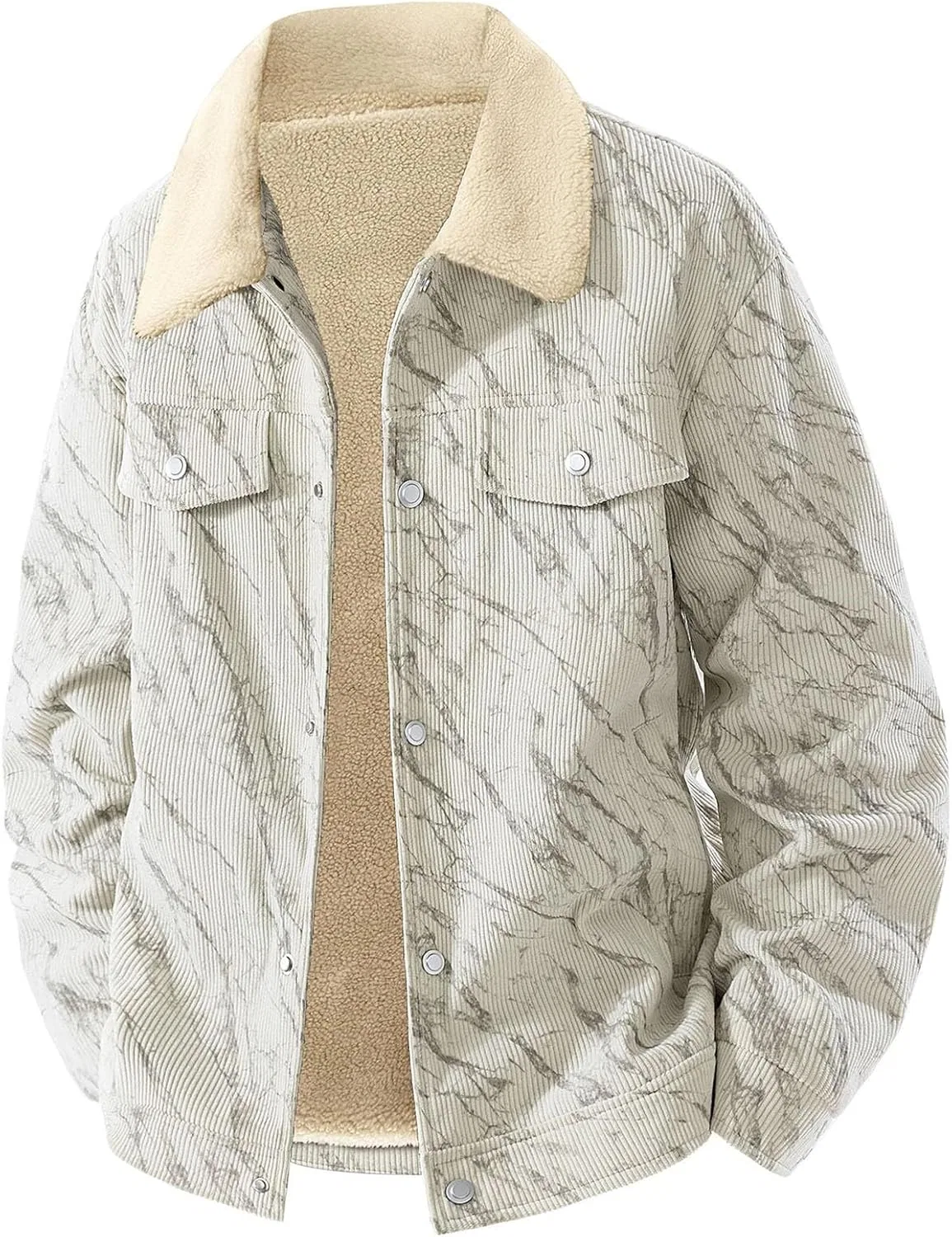 Куртка мужская из вельвета Cambkatl с флисовой подкладкой, 01 Khaki