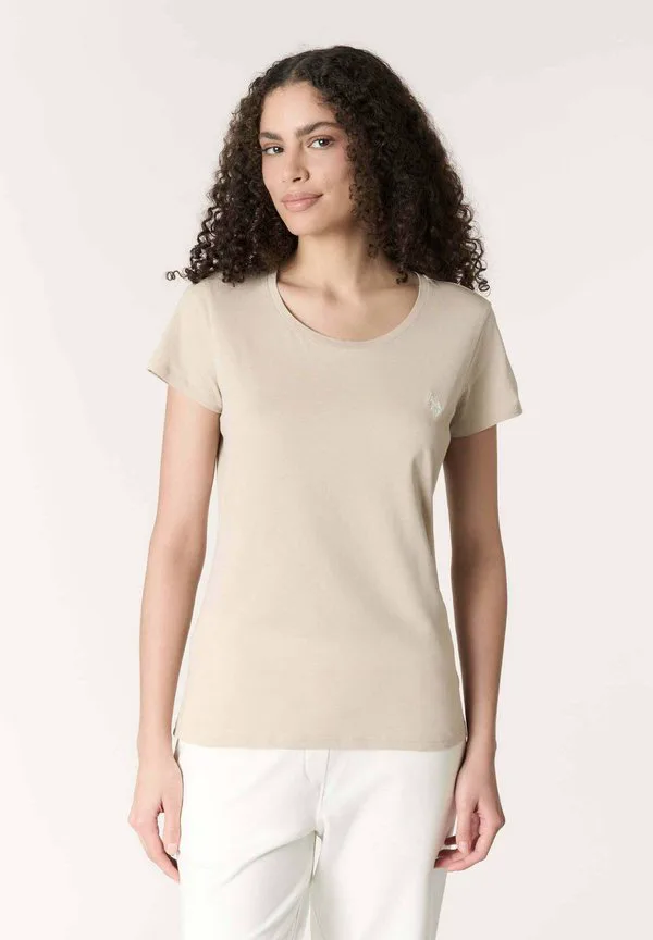 Светлая базовая футболка с логотипом U.S. Polo Assn., Beige