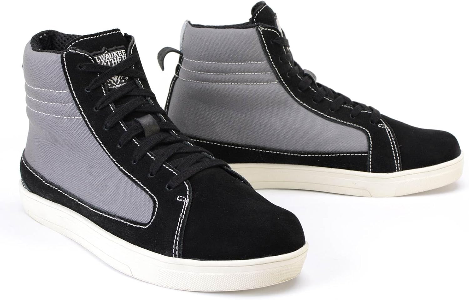 

Мужские мотоциклетные ботинки Milwaukee Leather - усиленная подошва, стелька с контролем климата, противоскользящая подошва, черный/серый