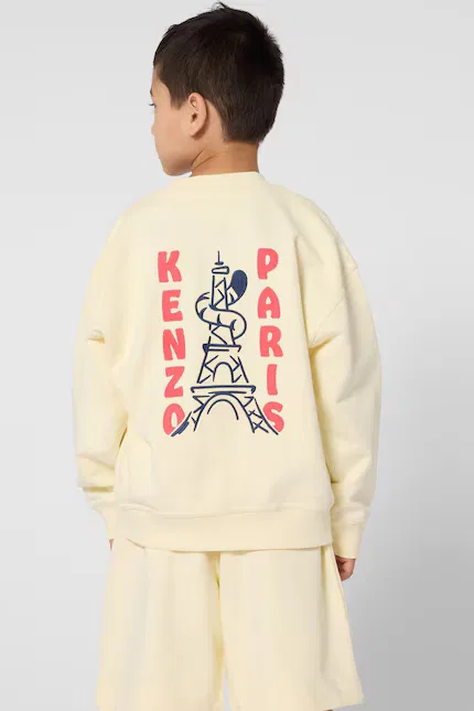 Худи детское с принтом Kenzo Kids, желтый
