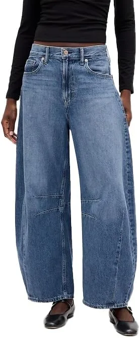 

Женские джинсы High Waisted Baggy Wide Leg с эффектом потертости и аппликацией