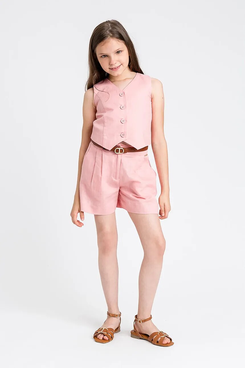 

Льняные шорты для детей Twinset, розовый
